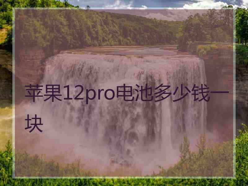 苹果12pro电池多少钱一块