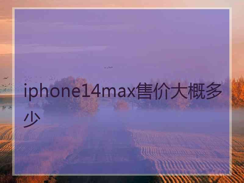 iphone14max售价大概多少