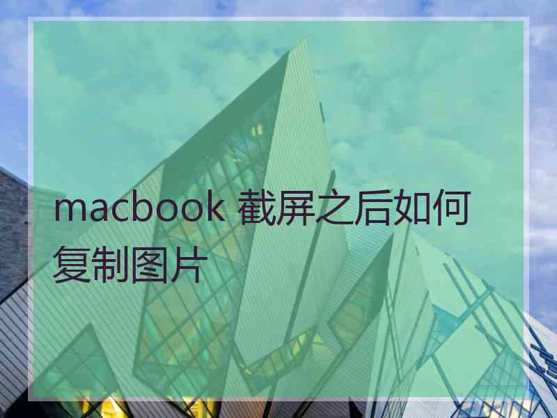 macbook 截屏之后如何复制图片