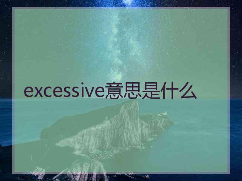 excessive意思是什么