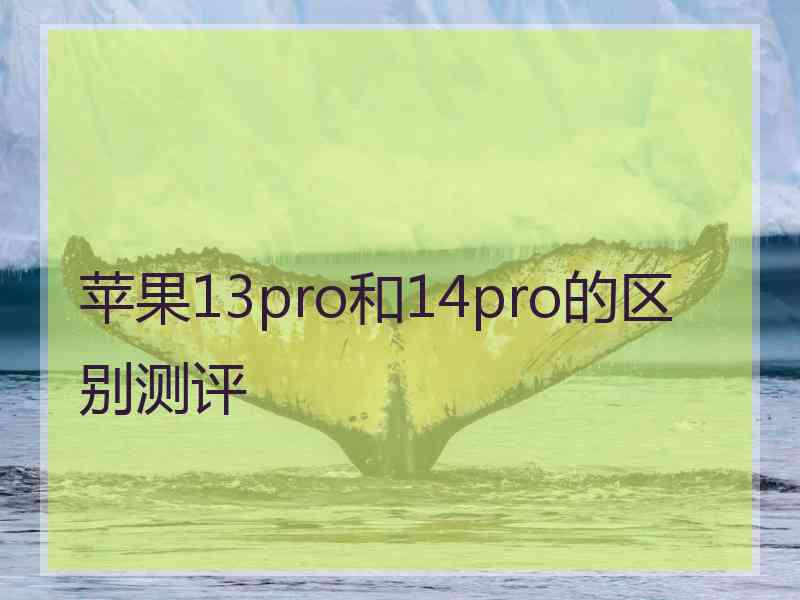 苹果13pro和14pro的区别测评