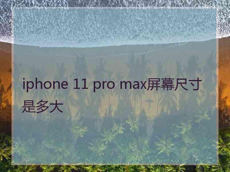 iphone 11 pro max屏幕尺寸是多大