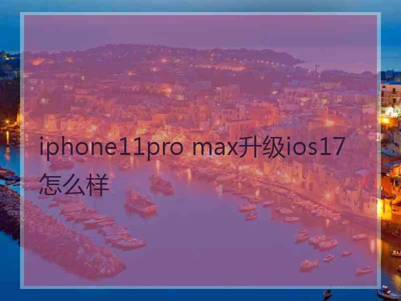 iphone11pro max升级ios17怎么样