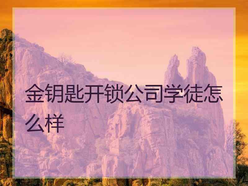 金钥匙开锁公司学徒怎么样