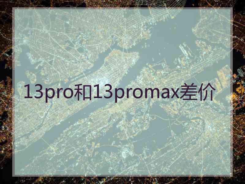 13pro和13promax差价