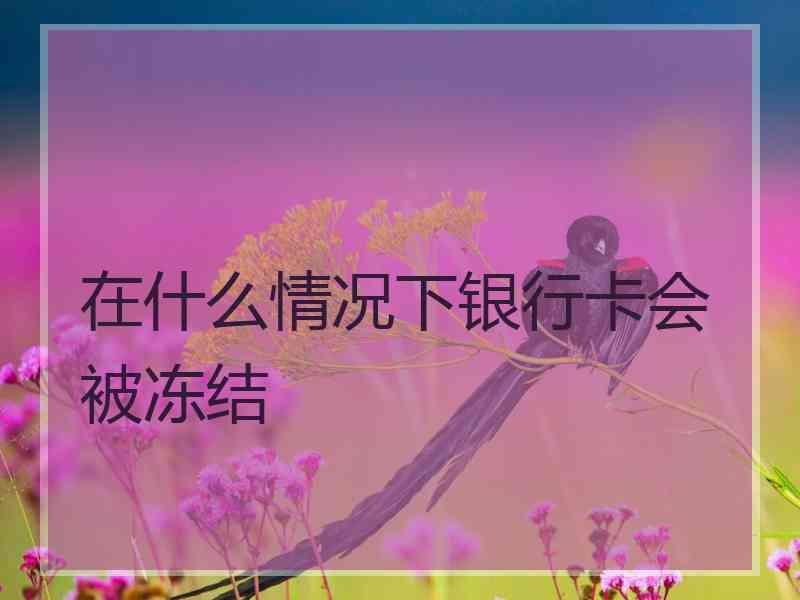 在什么情况下银行卡会被冻结