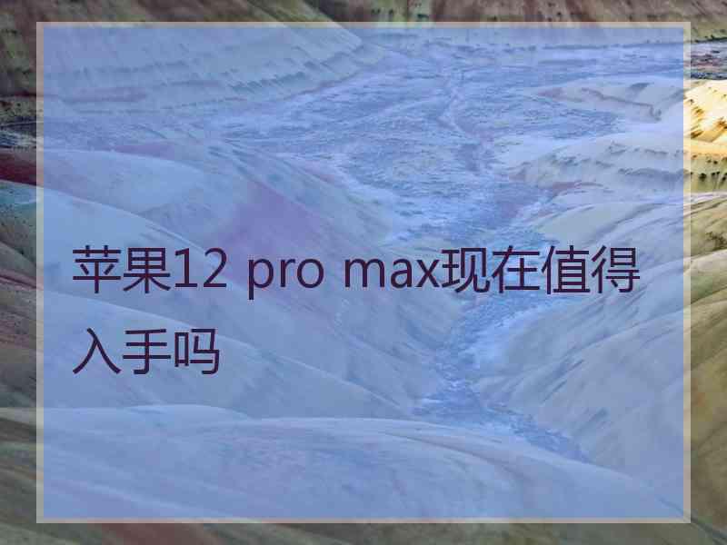 苹果12 pro max现在值得入手吗