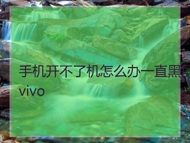 手机开不了机怎么办一直黑屏vivo