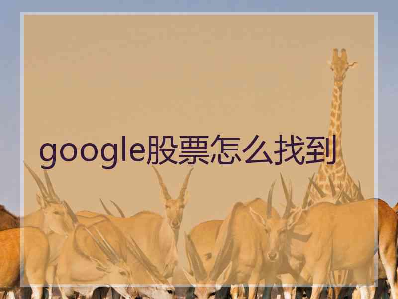 google股票怎么找到