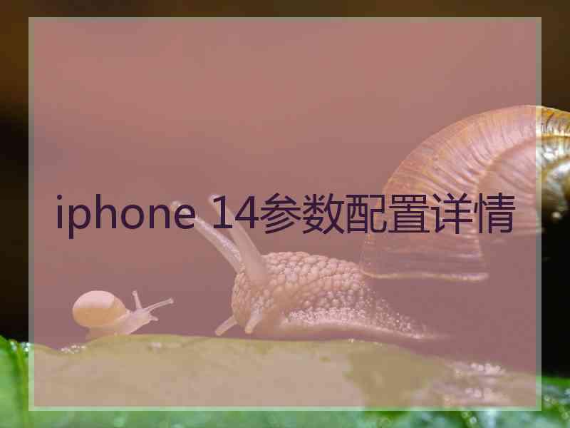 iphone 14参数配置详情