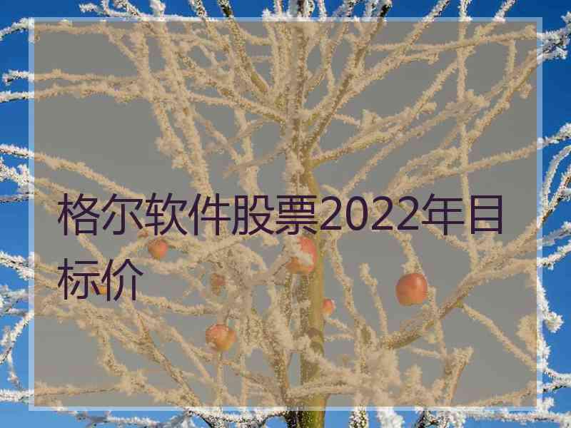 格尔软件股票2022年目标价