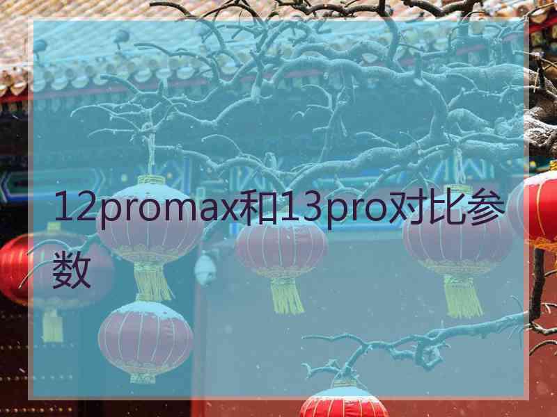 12promax和13pro对比参数