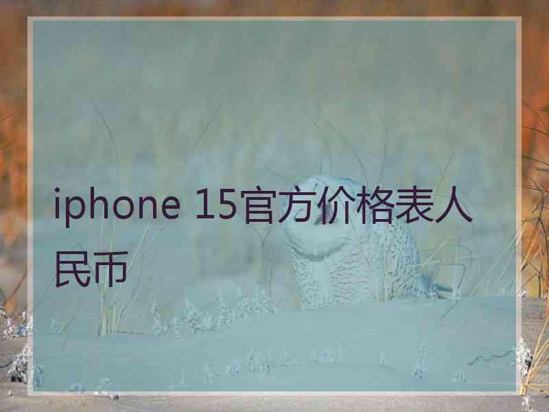 iphone 15官方价格表人民币