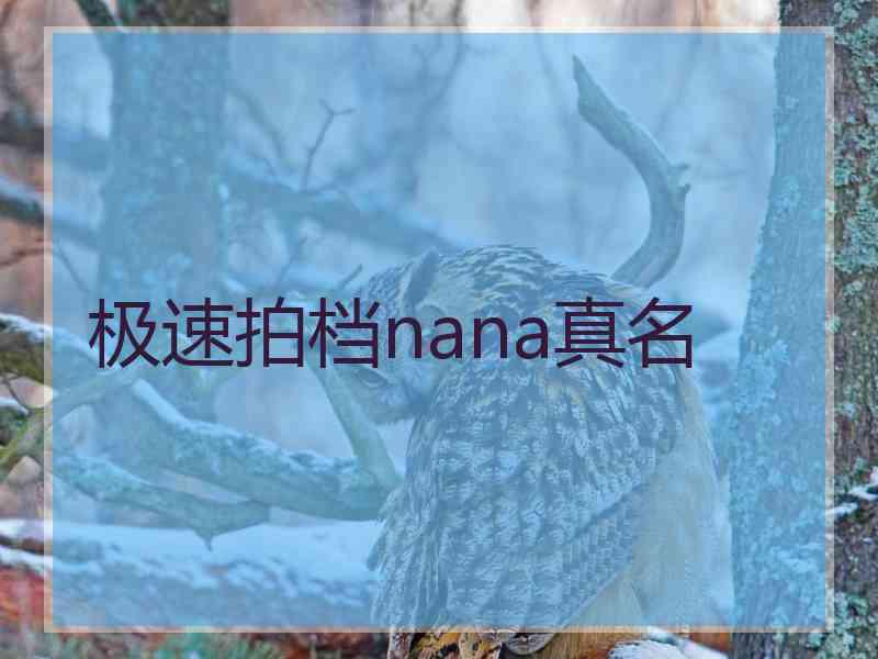 极速拍档nana真名