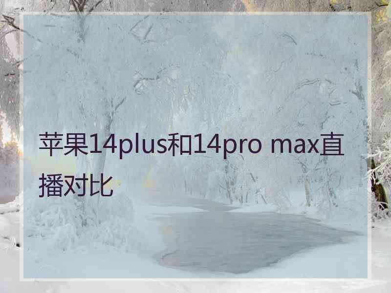 苹果14plus和14pro max直播对比