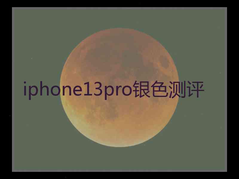 iphone13pro银色测评