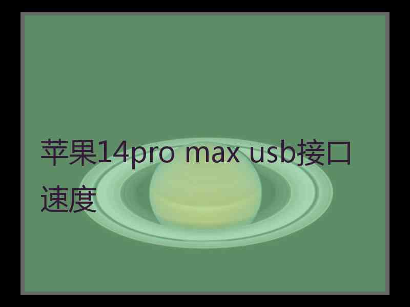 苹果14pro max usb接口速度