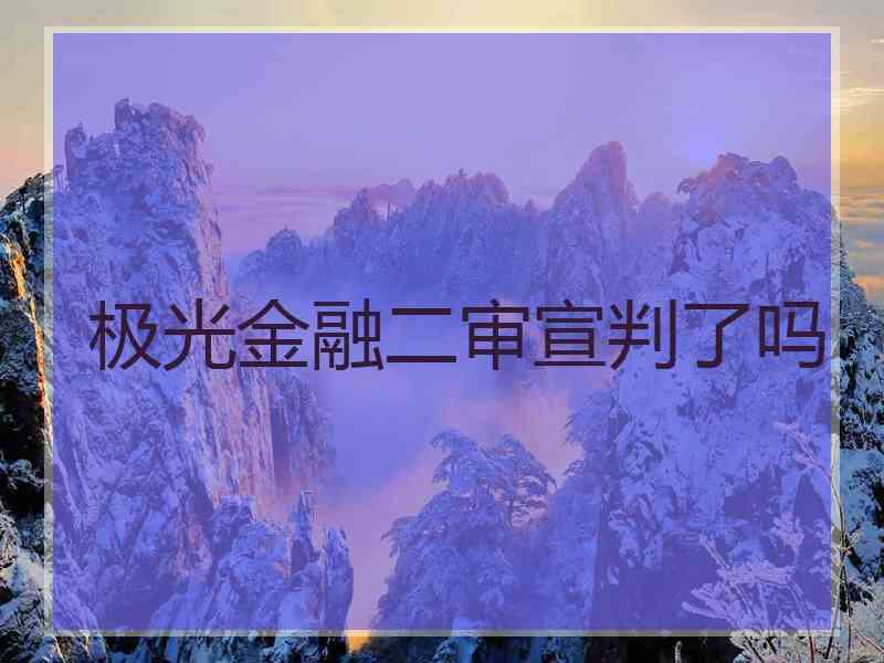 极光金融二审宣判了吗