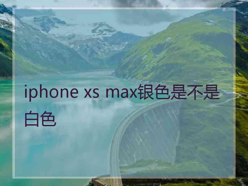 iphone xs max银色是不是白色