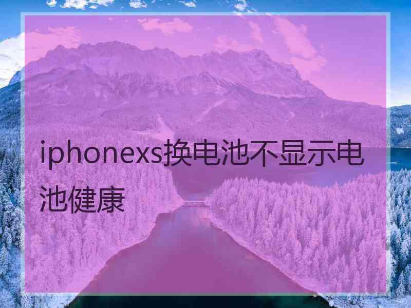 iphonexs换电池不显示电池健康