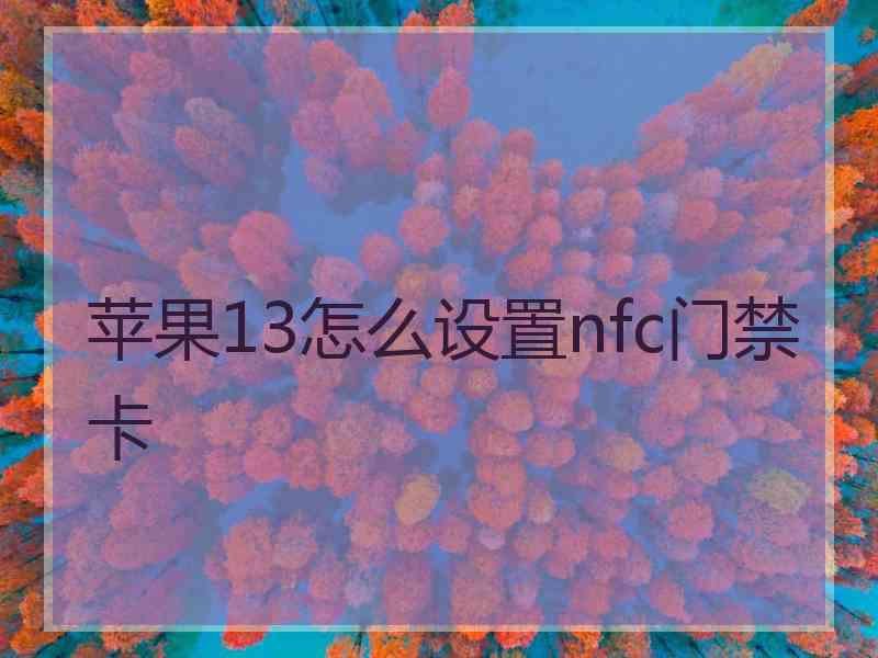 苹果13怎么设置nfc门禁卡