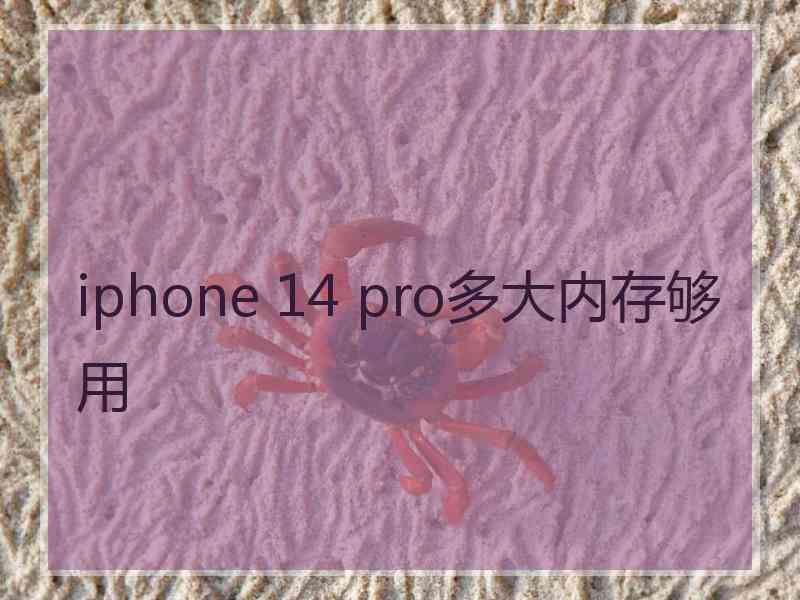 iphone 14 pro多大内存够用