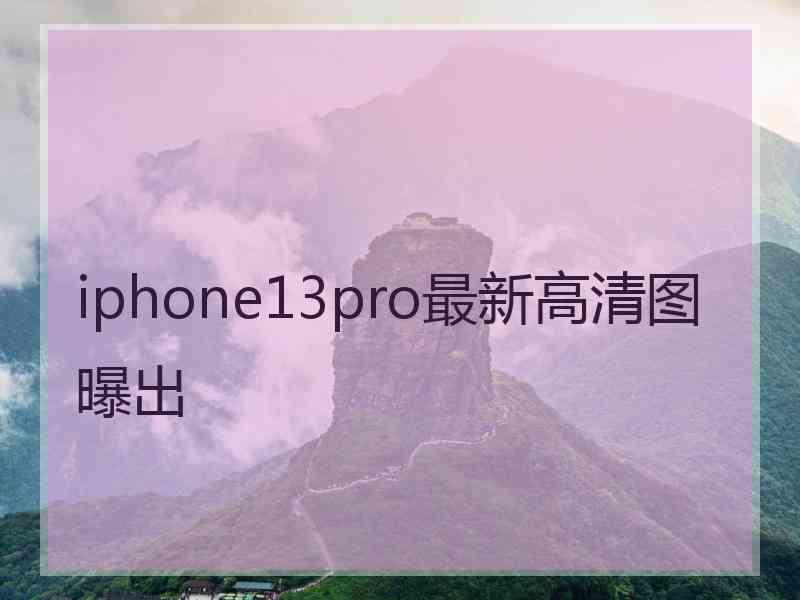 iphone13pro最新高清图曝出