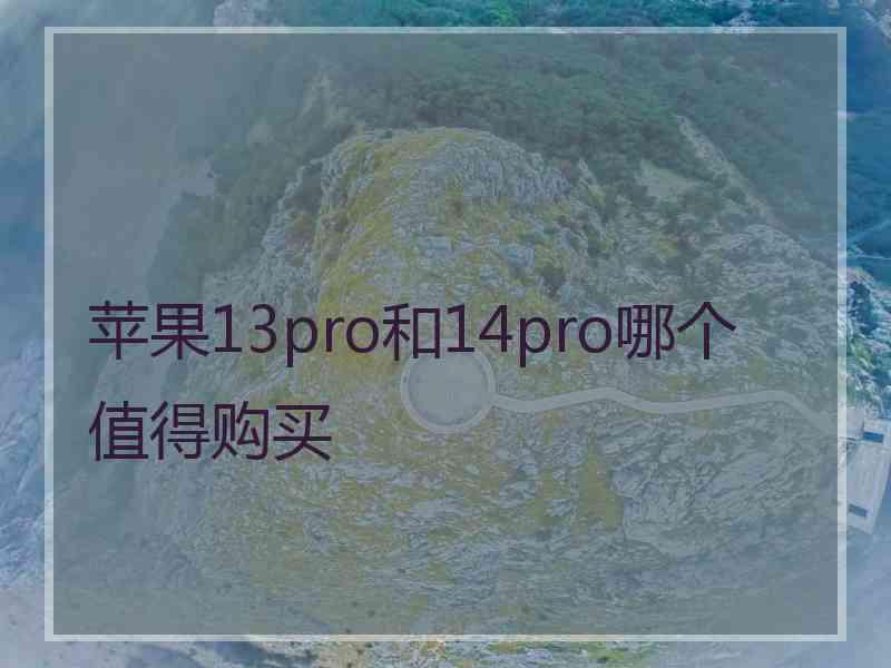 苹果13pro和14pro哪个值得购买