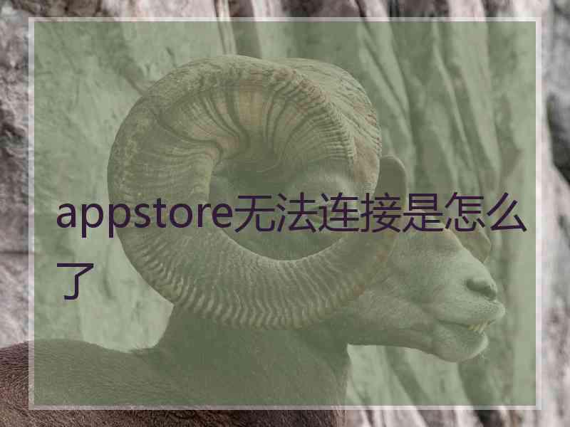 appstore无法连接是怎么了