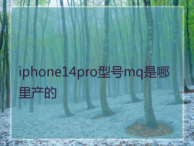 iphone14pro型号mq是哪里产的