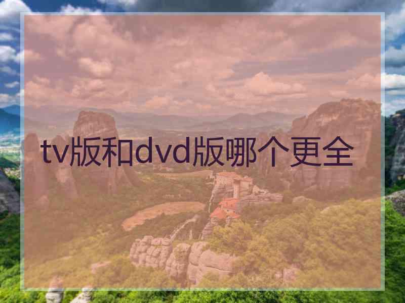 tv版和dvd版哪个更全