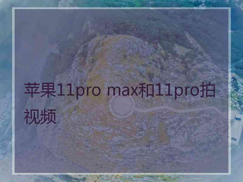 苹果11pro max和11pro拍视频