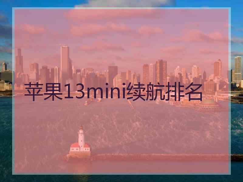苹果13mini续航排名