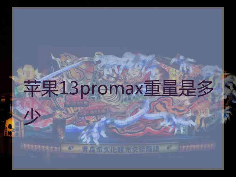 苹果13promax重量是多少