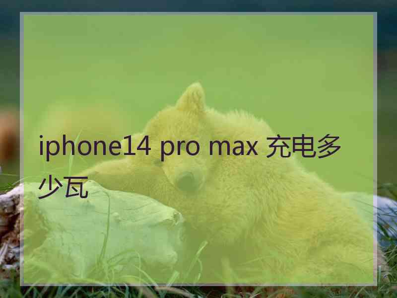 iphone14 pro max 充电多少瓦