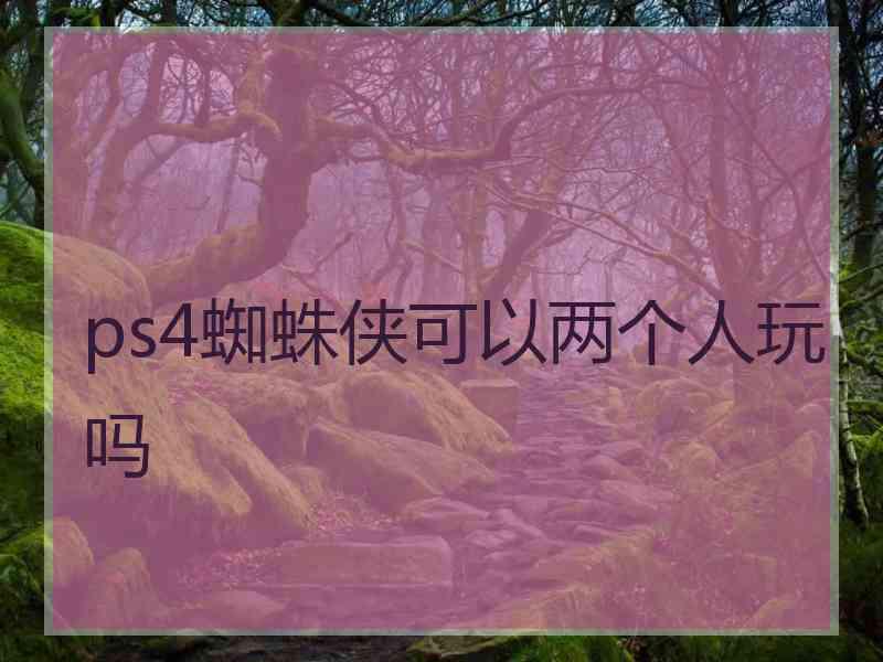 ps4蜘蛛侠可以两个人玩吗