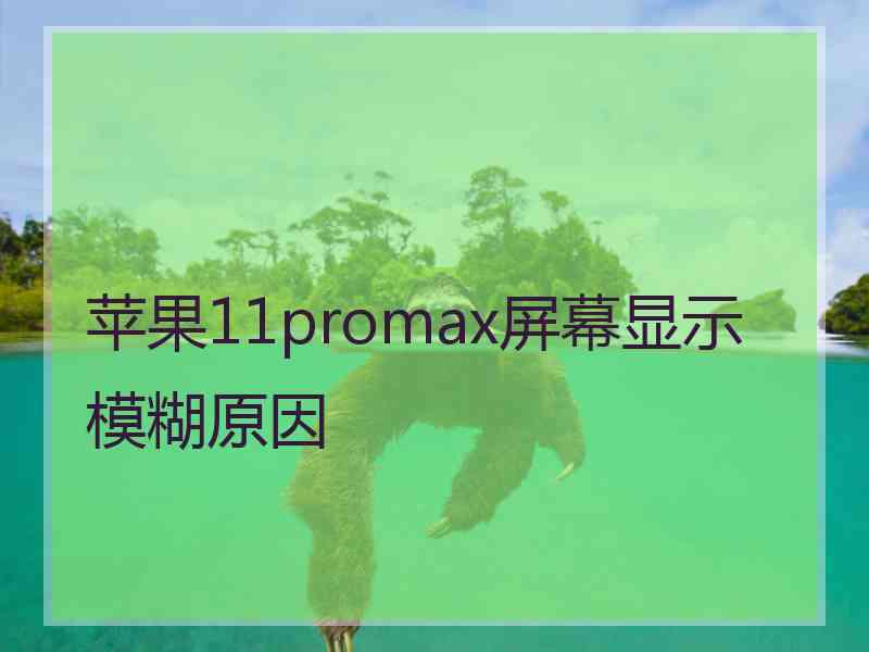 苹果11promax屏幕显示模糊原因