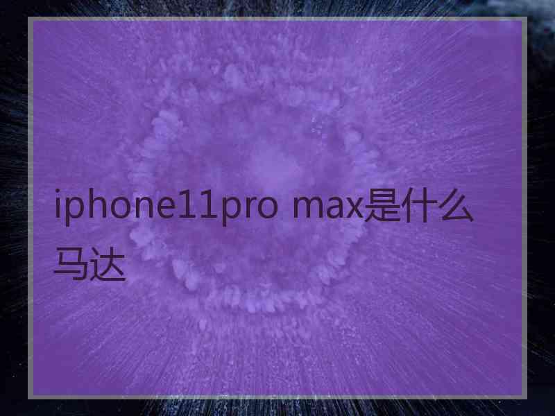 iphone11pro max是什么马达