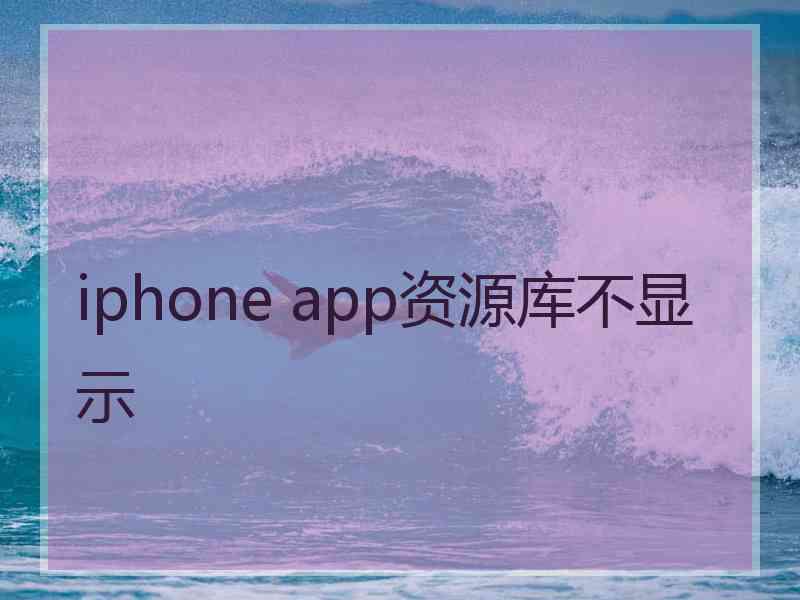 iphone app资源库不显示