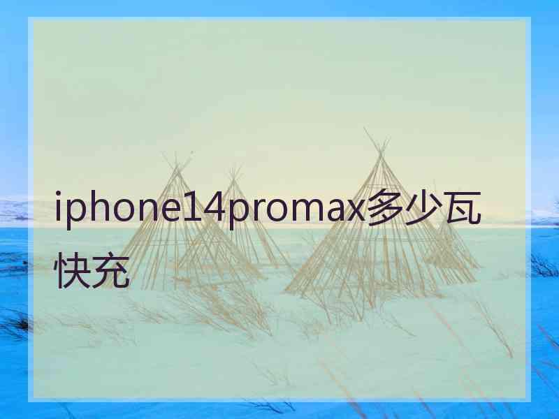 iphone14promax多少瓦快充