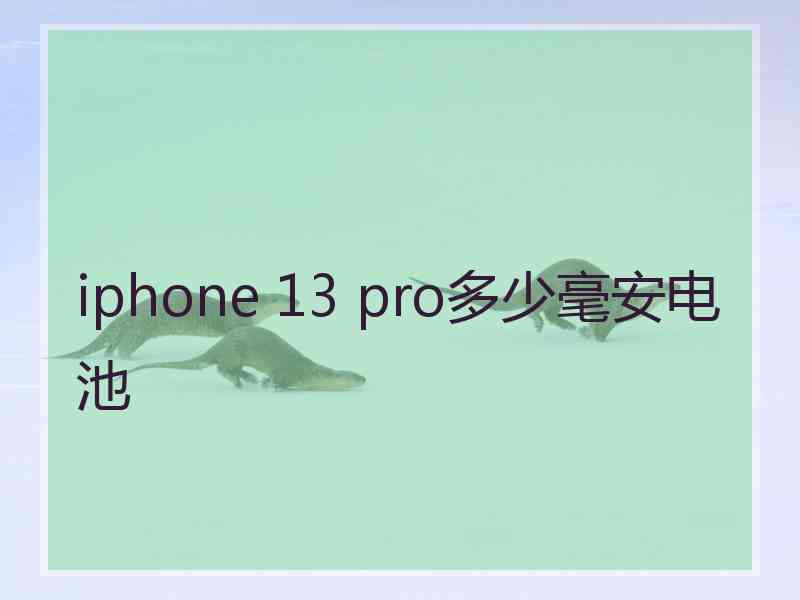 iphone 13 pro多少毫安电池