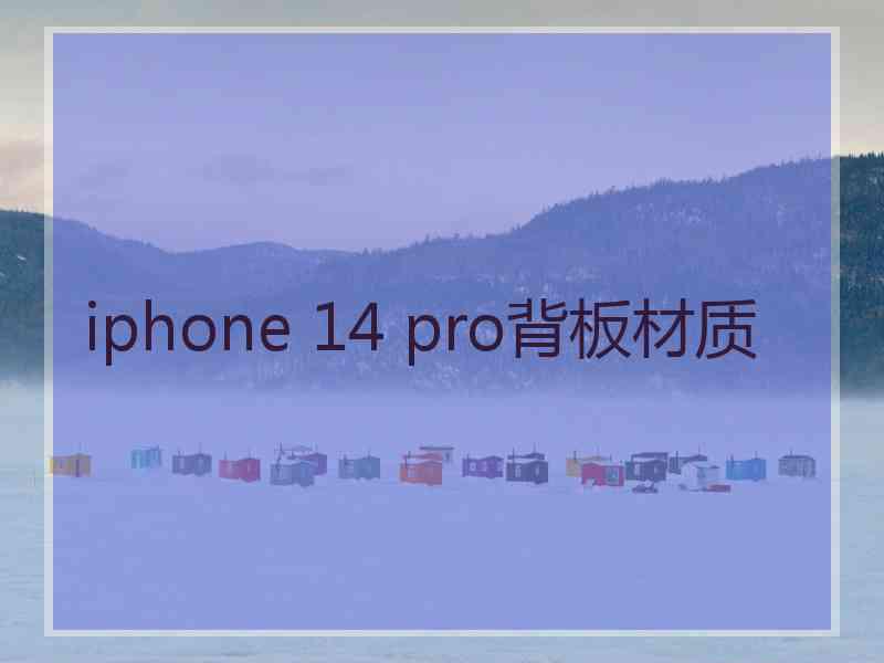 iphone 14 pro背板材质