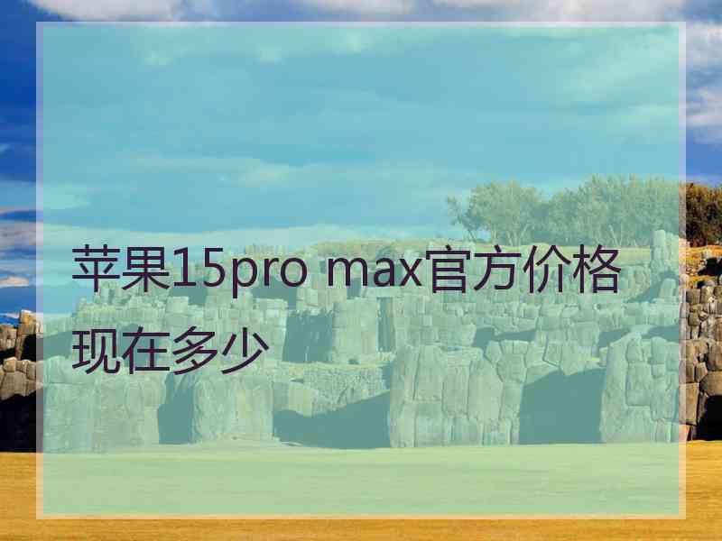 苹果15pro max官方价格现在多少