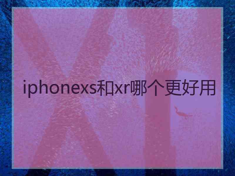 iphonexs和xr哪个更好用