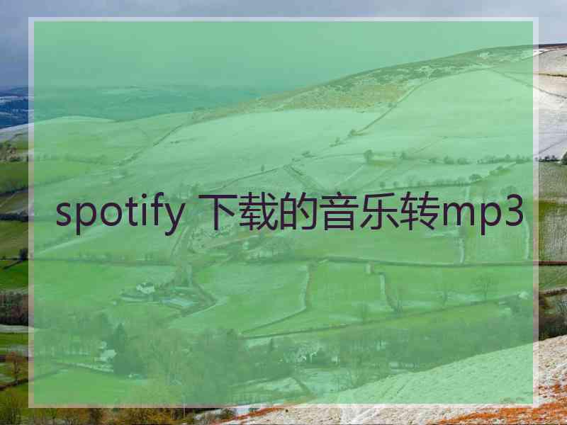 spotify 下载的音乐转mp3