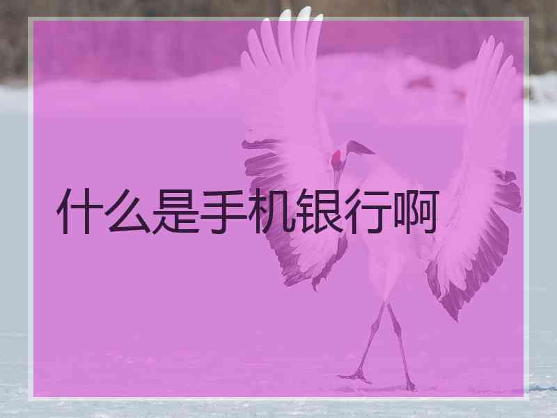 什么是手机银行啊