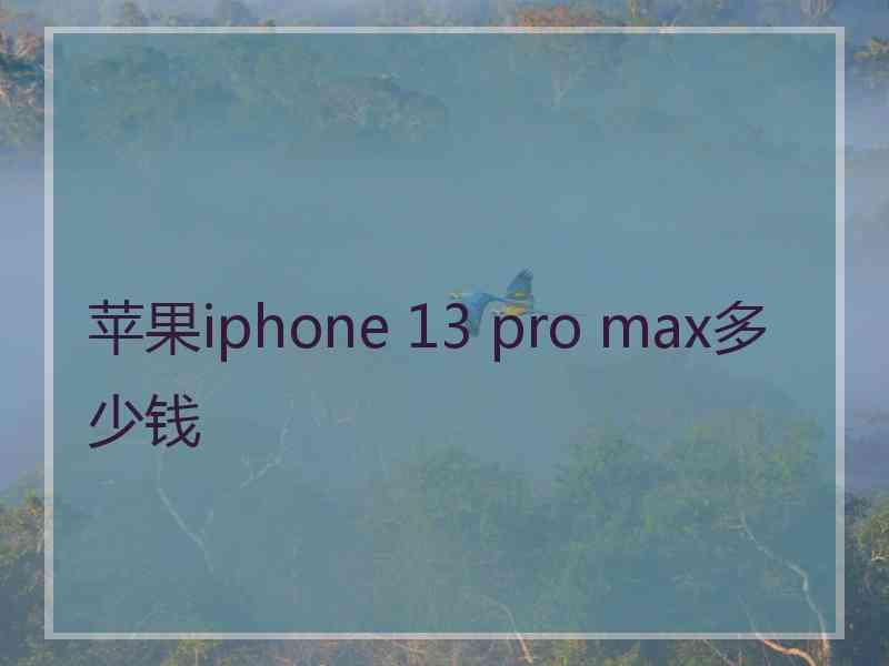 苹果iphone 13 pro max多少钱