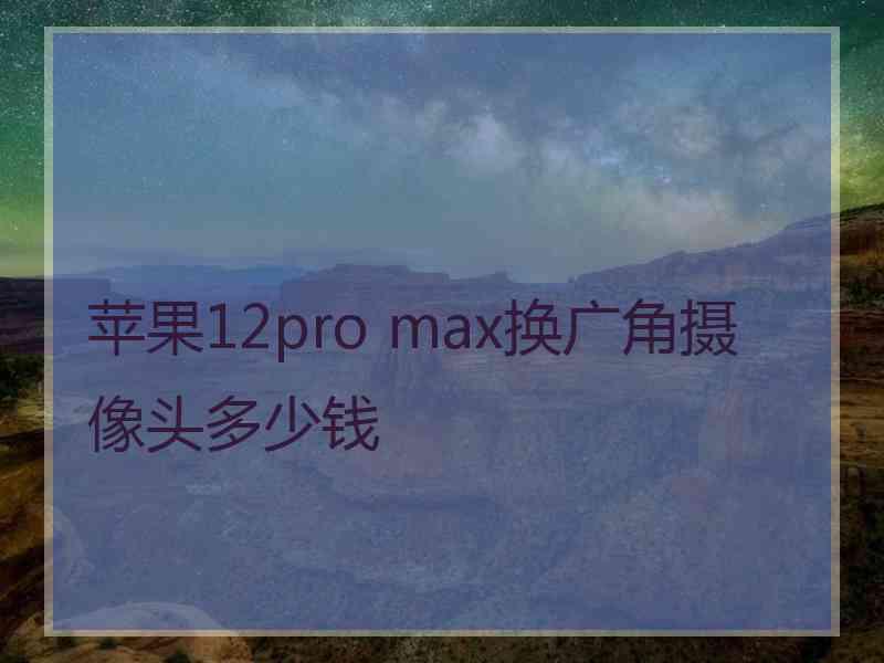 苹果12pro max换广角摄像头多少钱