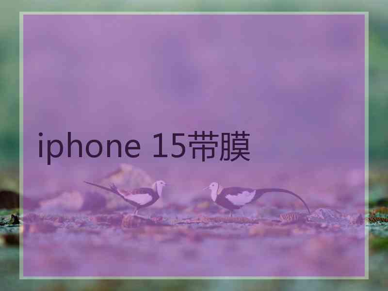 iphone 15带膜