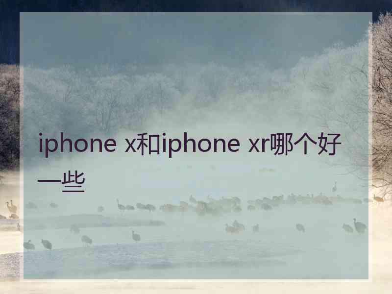 iphone x和iphone xr哪个好一些